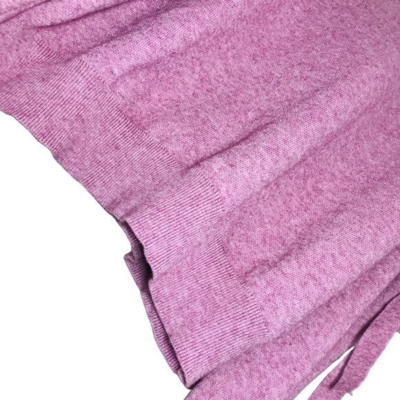 Barbiecore Pink Self Tie Bow Sleeve Cold Shoulder Sweater Size Small - Picture 7 of 13
